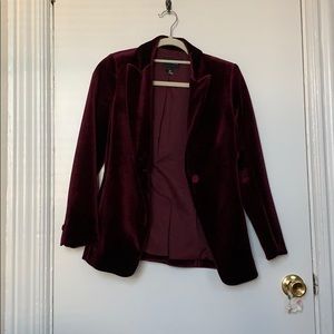Burgundy Velvet Club Monaco Blazer
